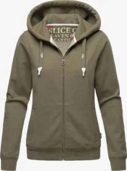 Navahoo Sweatvesten Sweatvest Engelshaar Dames Olijfgroen