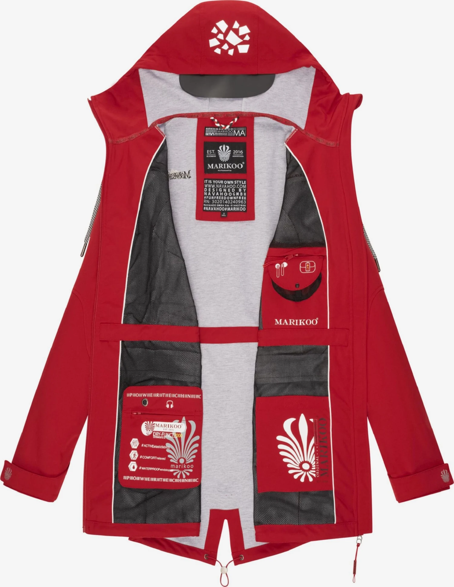 Marikoo Outdoor Jassen Functionele Jas Ulissaa Dames Rood 5 Marikoo Outdoor Jassen Functionele Jas Ulissaa Dames Rood - Afbeelding 5