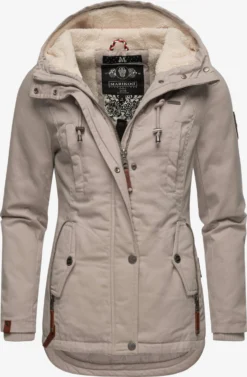 Marikoo Winterjassen Winterjas Bikoo Dames Lichtbeige