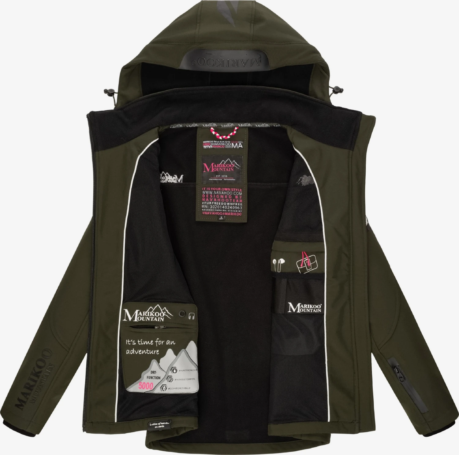 Marikoo Winterjassen Winterjas Dames Olijfgroen 4 Marikoo Winterjassen Winterjas Dames Olijfgroen - Afbeelding 4