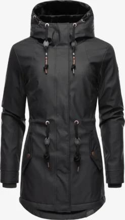 Ragwear Regenjassen Functionele Jas Monadis Rainy Dames Zwart