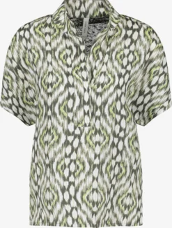 Gerry Weber Blouses Met Korte Mouw Blouse Dames Olijfgroen / Lichtgroen