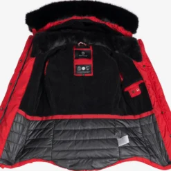 Marikoo Winterjassen Winterjas Lotusblüte Dames Rood -Mode Kledingwinkel 9177dda02fdec04ab9395bf80406fca4