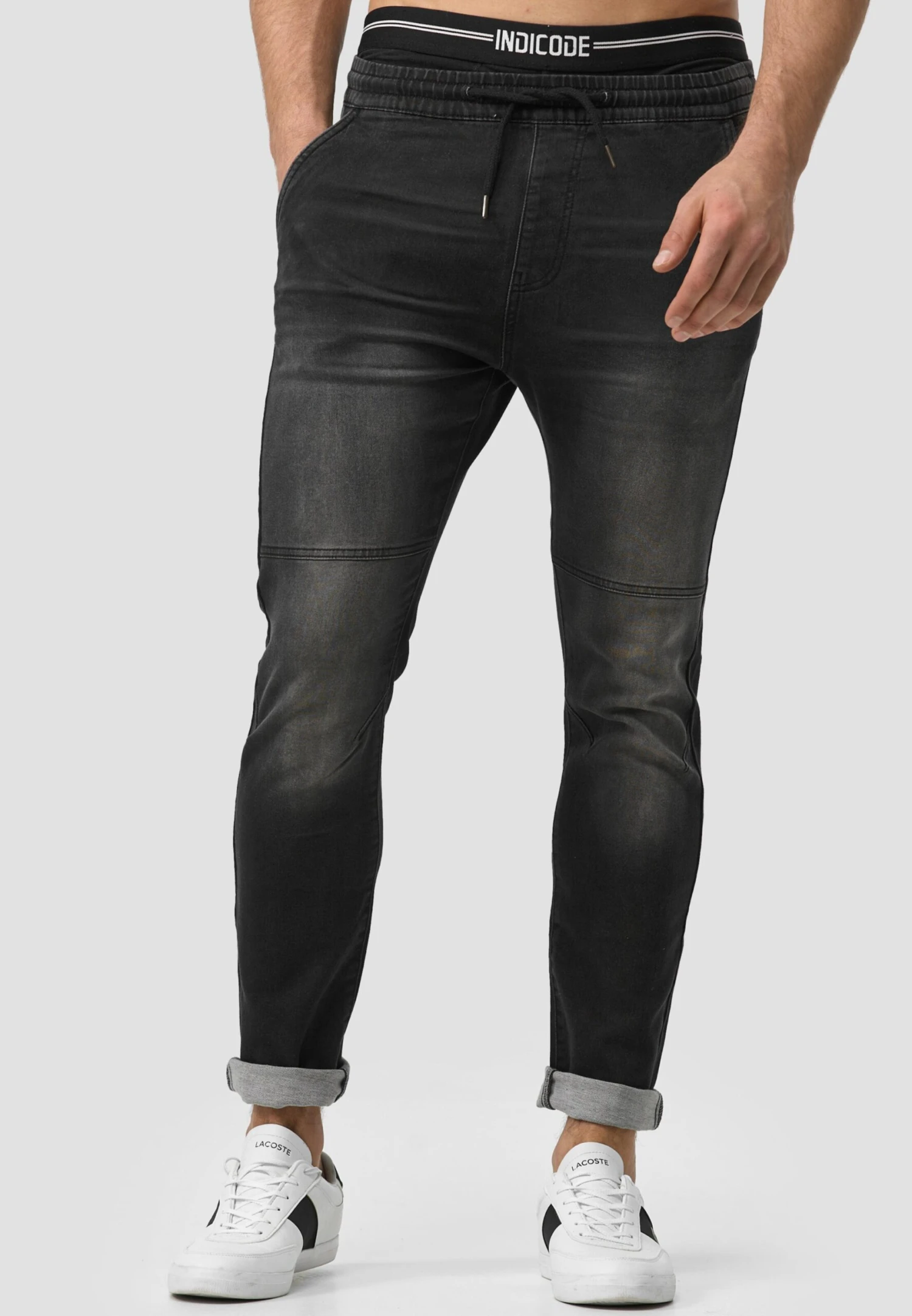 Indicode Jeans Pantalons Slimfit Broek Fabrizio Heren Zwart 2 Indicode Jeans Pantalons Slimfit Broek Fabrizio Heren Zwart - Afbeelding 2