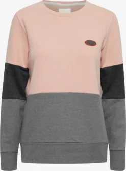 OXMO Sweatshirts Sweatshirt Trine Dames Donkergrijs / Grijs Gemêleerd / Rosa