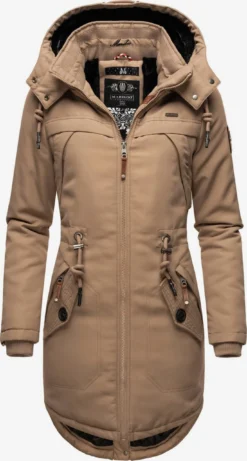 Marikoo Parkas Winterparka Kamii Dames Lichtbruin