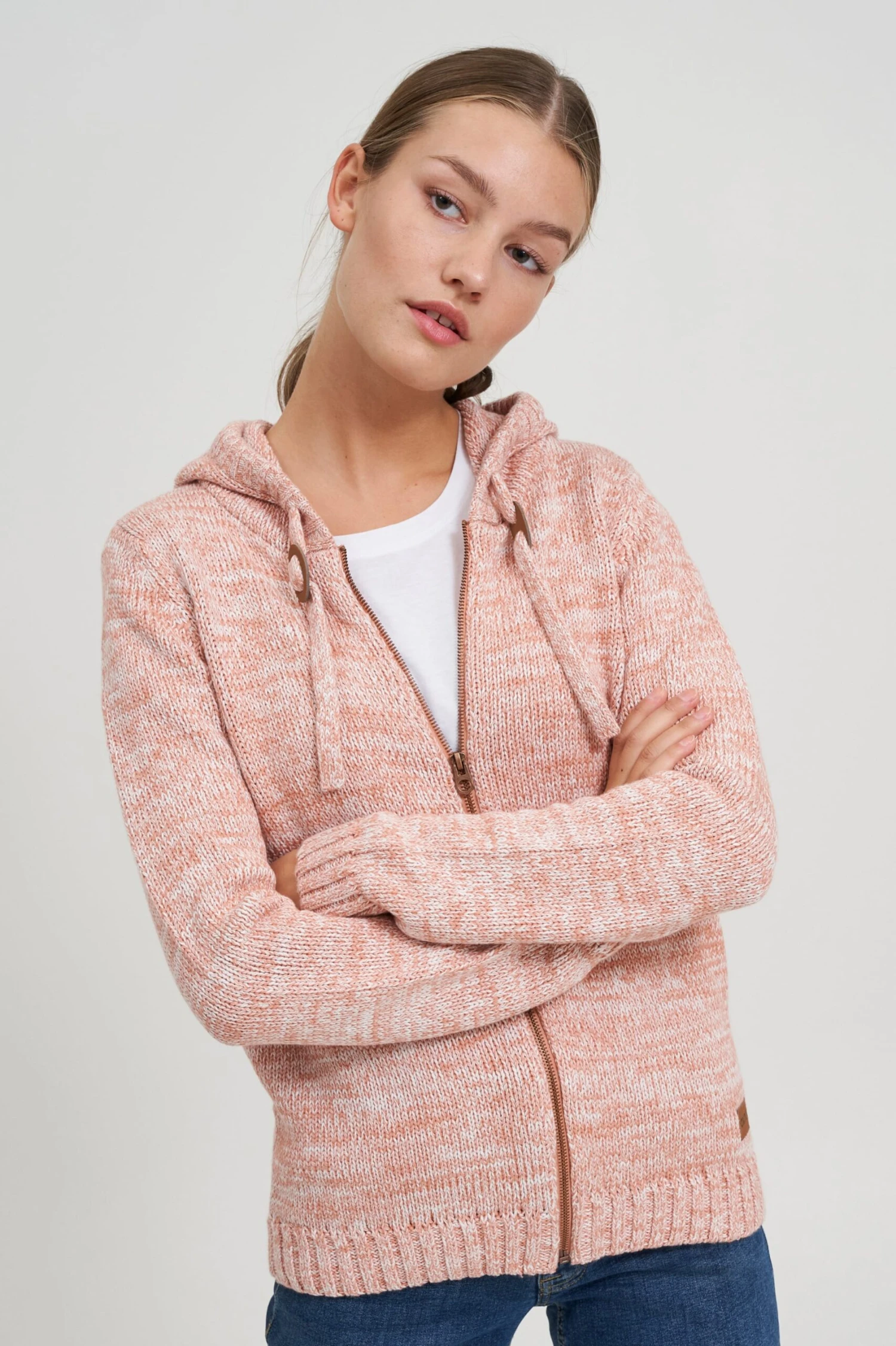 OXMO Vesten Gebreid Vest Philadelphia Dames Rosa 2 OXMO Vesten Gebreid Vest Philadelphia Dames Rosa - Afbeelding 2