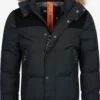 Indicode Jeans Parkas Winterparka Hexyl Heren Zwart