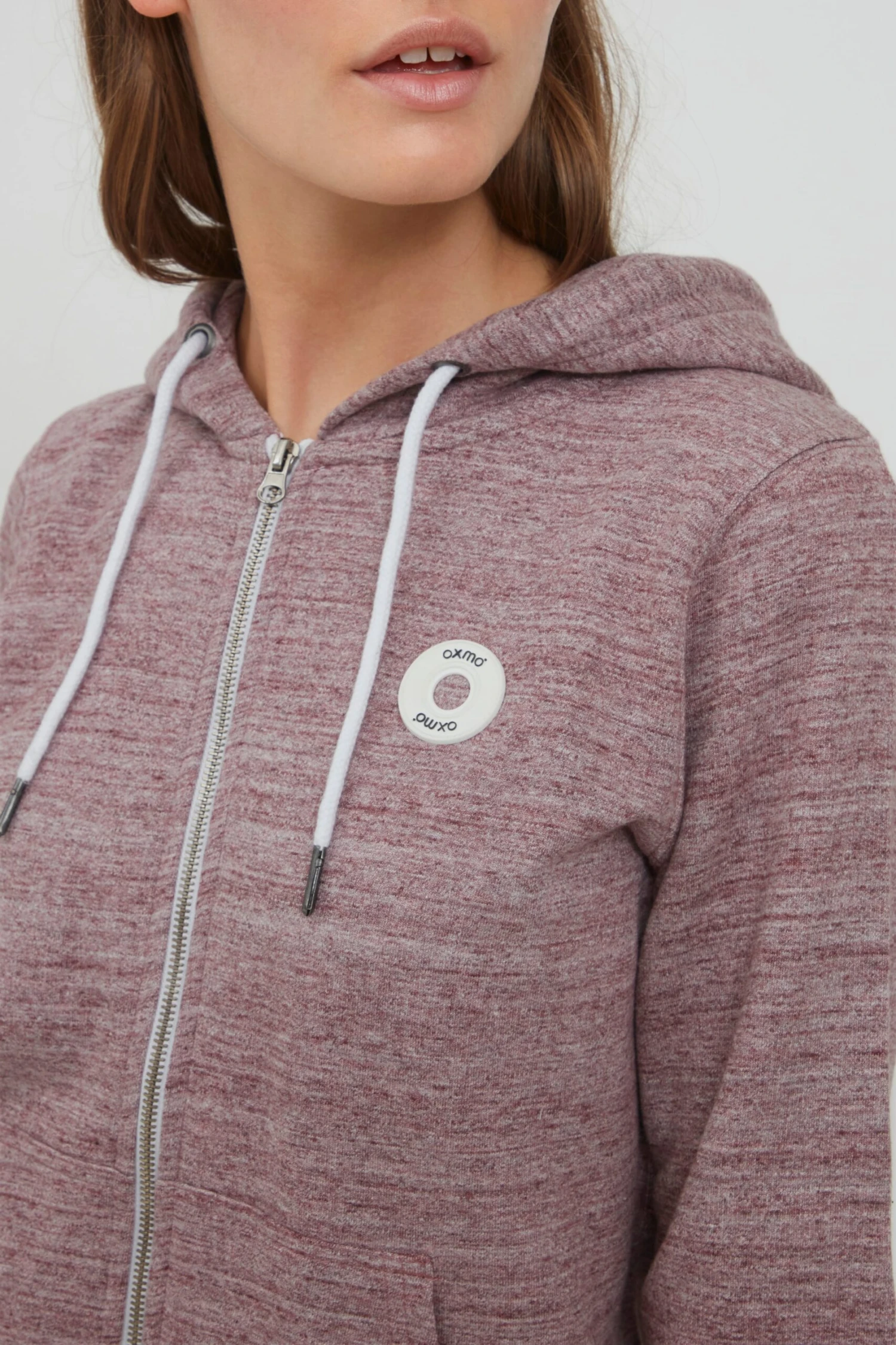 OXMO Sweatvesten Sweatvest HELNA Dames Bruin Gemêleerd 5 OXMO Sweatvesten Sweatvest HELNA Dames Bruin Gemêleerd - Afbeelding 5